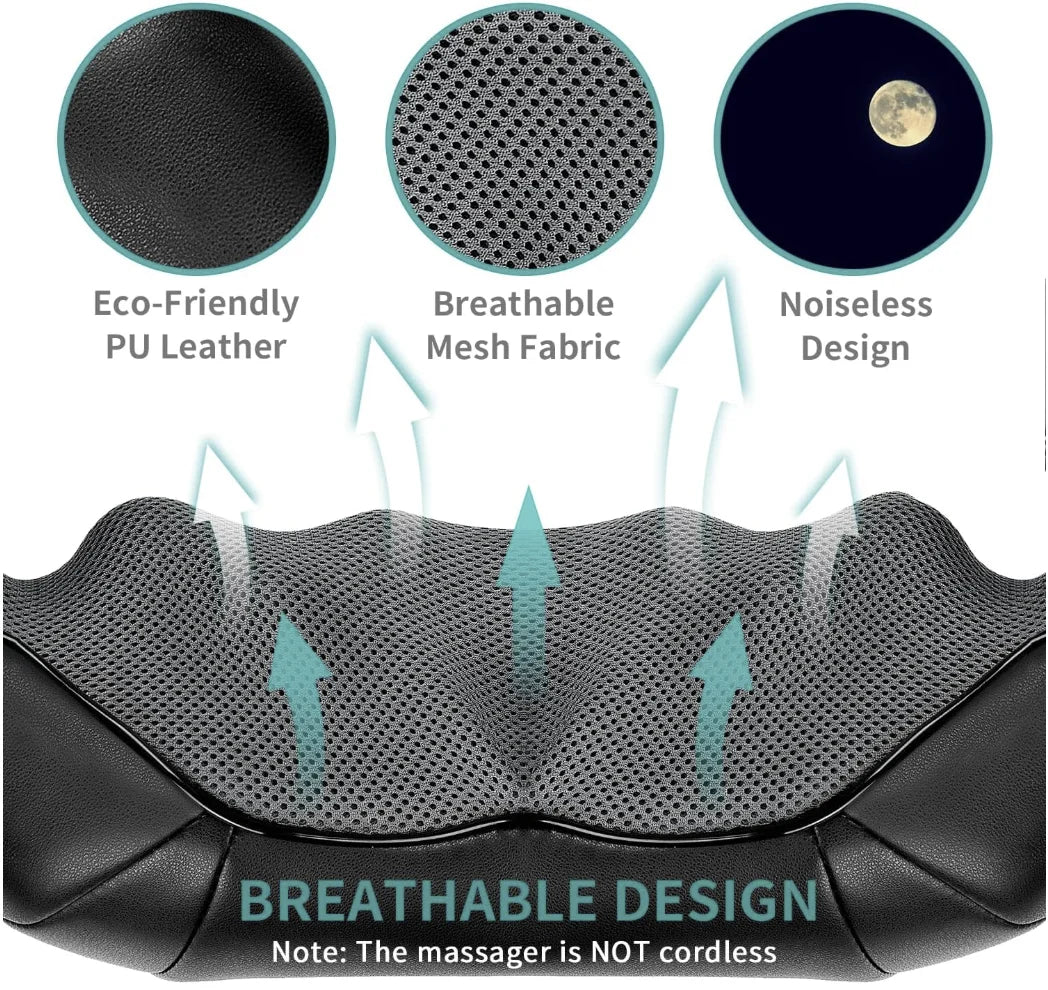Dailylife Shiatsu Neck and Back Massager with Soothing Heat, Electric Deep Tissue 3D Kneading Massage Pillow for Shoulder, Leg, Body Muscle Pain Relief,